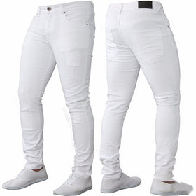 Men's Distressed Slim Fit Stretch Jeans (Casual)