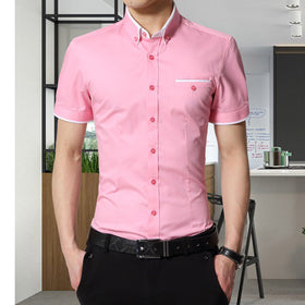 Men's Short-Sleeved Slim-Fit Casual Business Shirt