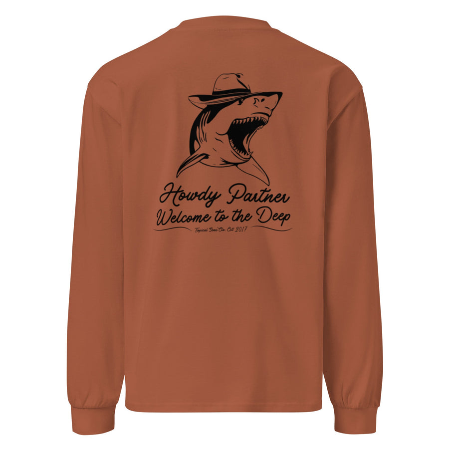 Premium Welcome to the Deep | White Shark|  heavyweight long sleeve shirt