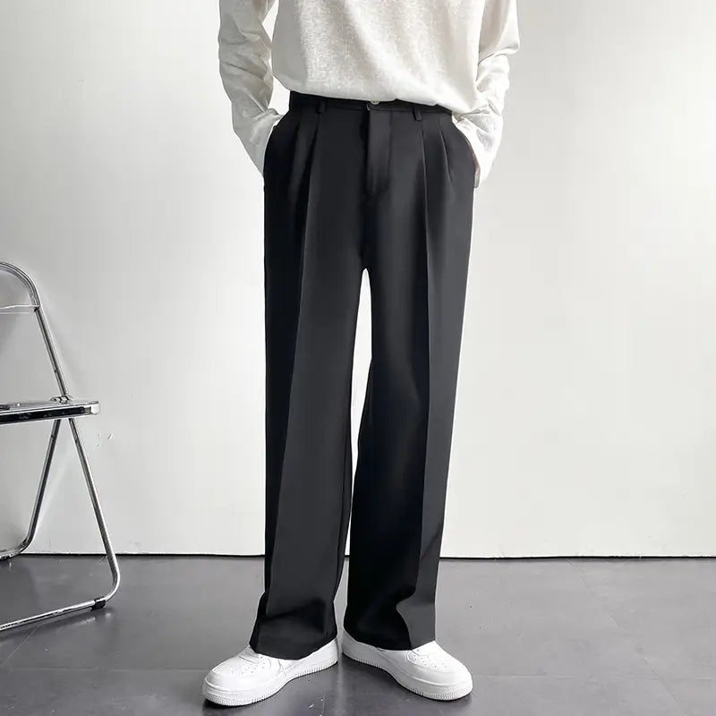 Men’s Wide-Leg Loose Straight-Leg Trousers for Spring/Summer