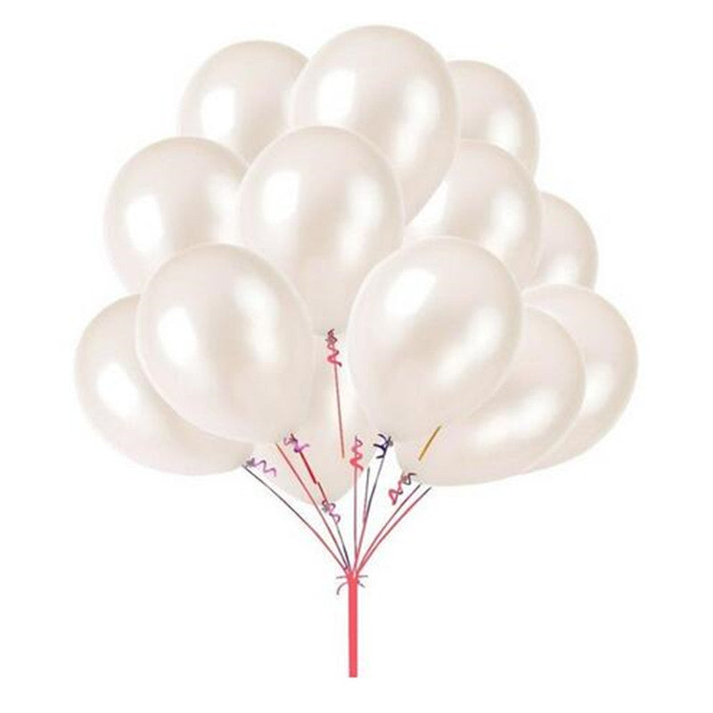 20 White and Pink Latex Balloons for Birthday Party