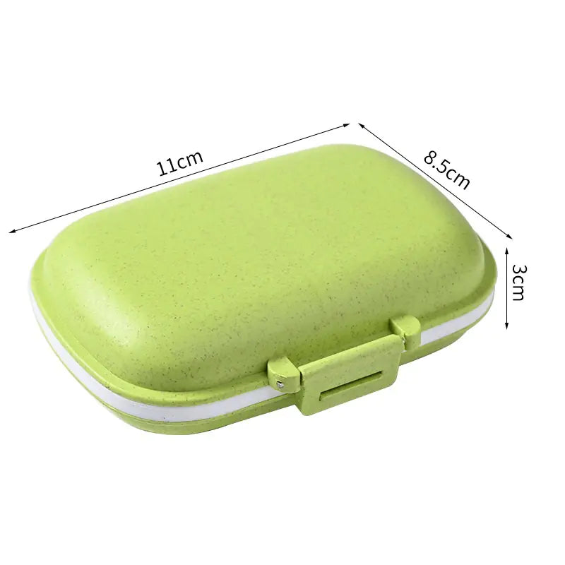 Portable 8-Grid Wheat Straw Medicine Storage Box - Joomcy