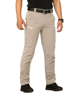 NAVEKULL Mens Lightweight Tactical Pants Quick Dry Work Cargo Pants for Men Hiking Outdoor Pants Stretch Summer Fishing Mountain Military Trousers with Zipper Pockets