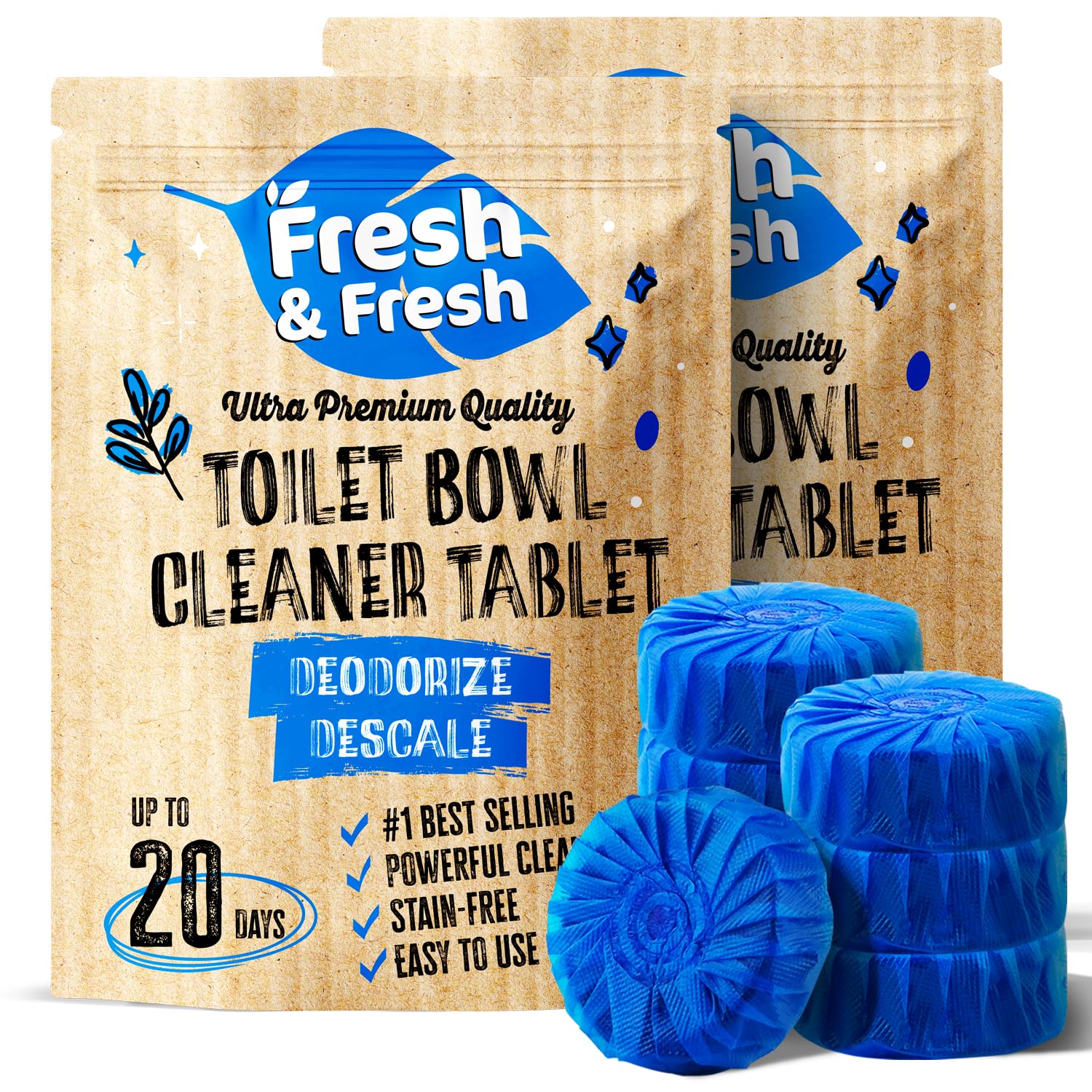 Disposable Toilet Bowl Cleaners(50 Tablets) Odor Eliminator Fresh Scent Multipurpose Residential and commercial Toilet Cleaners 2-3 week Lasting Toilet Bowl Cleaner