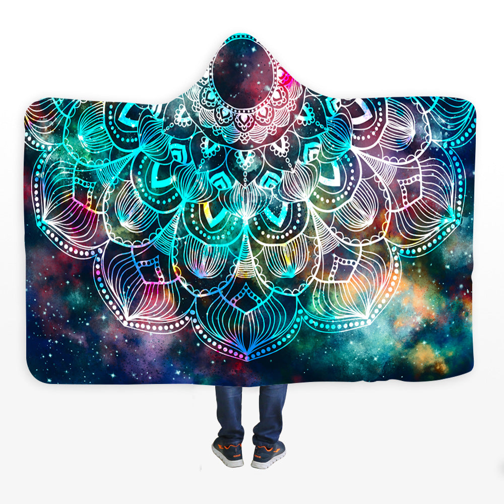 Unicorn Hooded Plush Blanket for Kids (Double Layer)