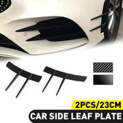 Black carbon fiber-style car side leaf plates, 23cm each.