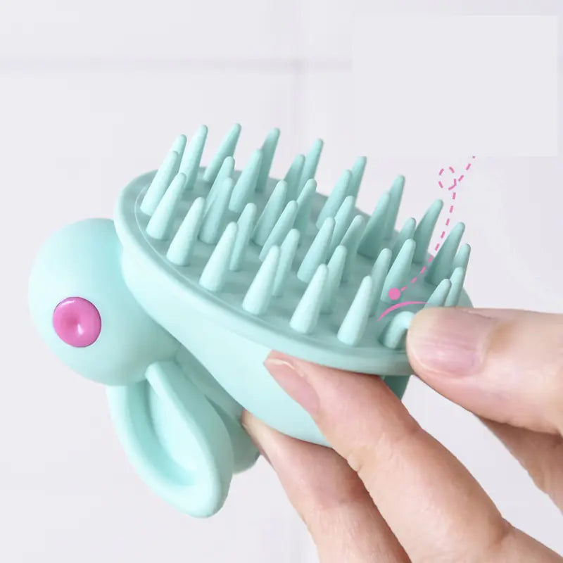 Soft Rubber Shampoo Brush for Kids' Scalp Massage - Joomcy