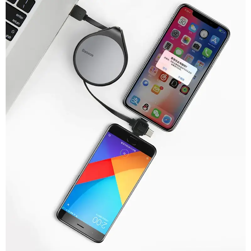 3-in-1 Fast Charging Cable for iPhone & Android Devices