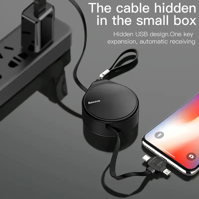 3-in-1 Fast Charging Cable for iPhone & Android Devices