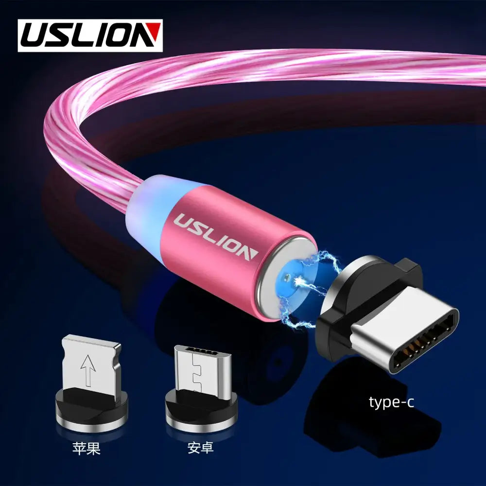 3-in-1 Magnetic Charging Data Cable with Color Flow