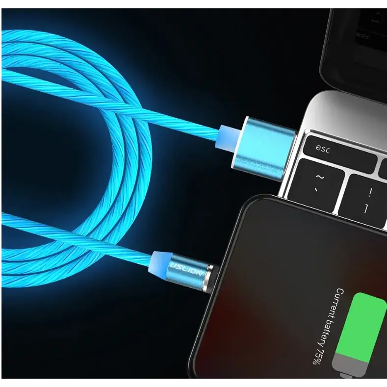 3-in-1 Magnetic Charging Data Cable with Color Flow