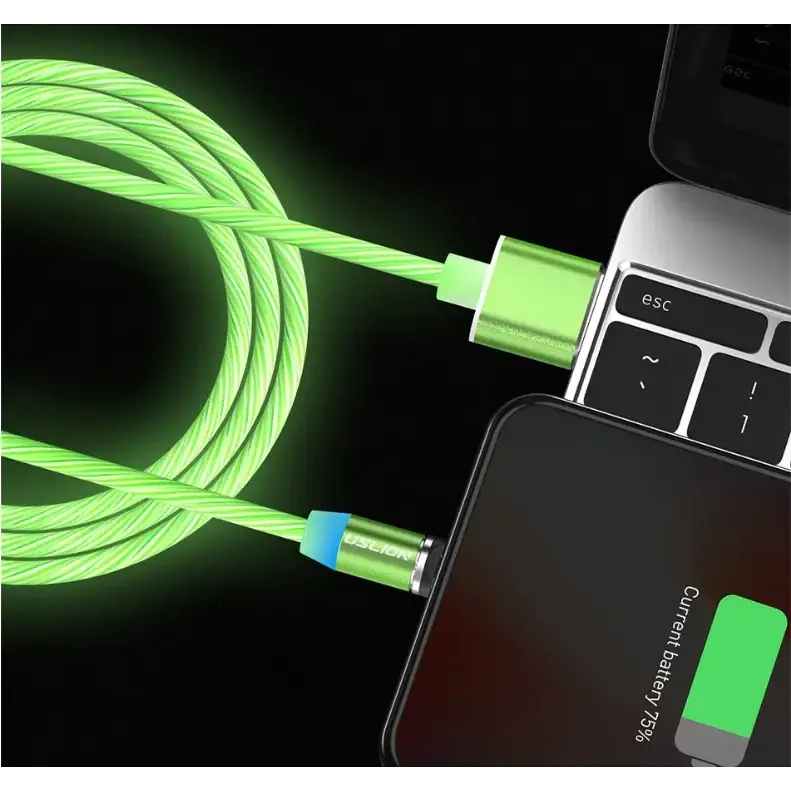 3-in-1 Magnetic Charging Data Cable with Color Flow