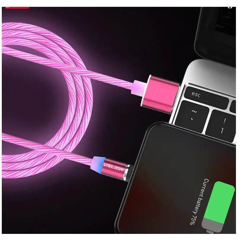 3-in-1 Magnetic Charging Data Cable with Color Flow