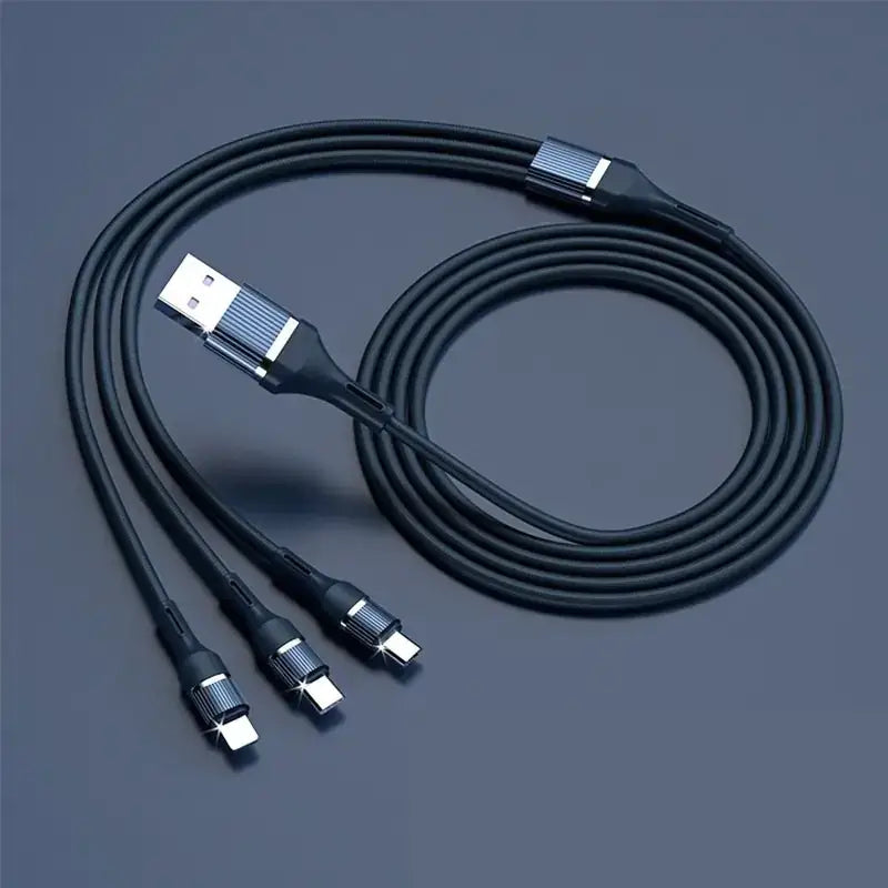 3-in-1 Multi-Head Type-C Charging Cable for Apple & Android