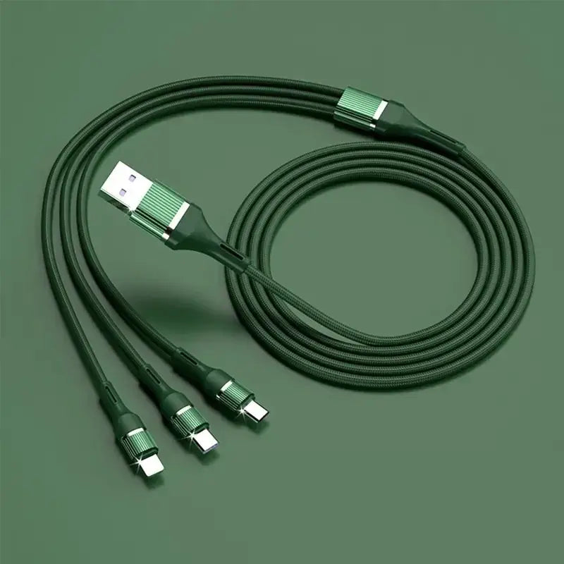 3-in-1 Multi-Head Type-C Charging Cable for Apple & Android