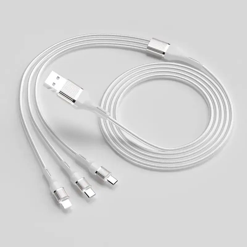 3-in-1 Multi-Head Type-C Charging Cable for Apple & Android