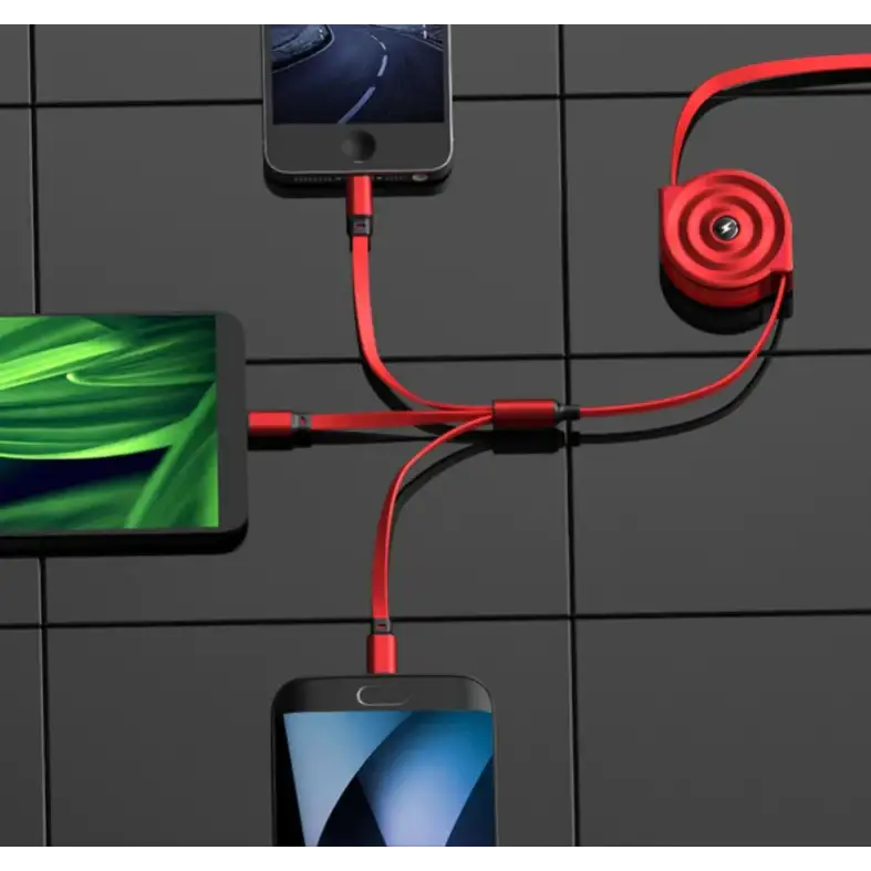 3-in-1 Retractable Fast Charging Data Cable (Type-C & Apple)
