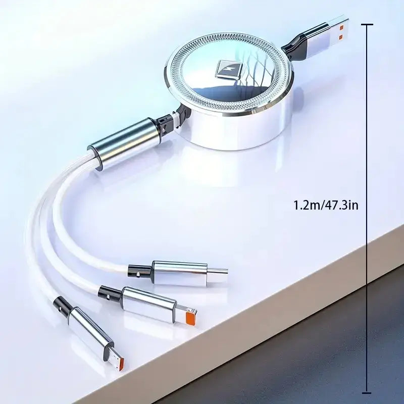 3-in-1 Retractable USB Data Charging Cable
