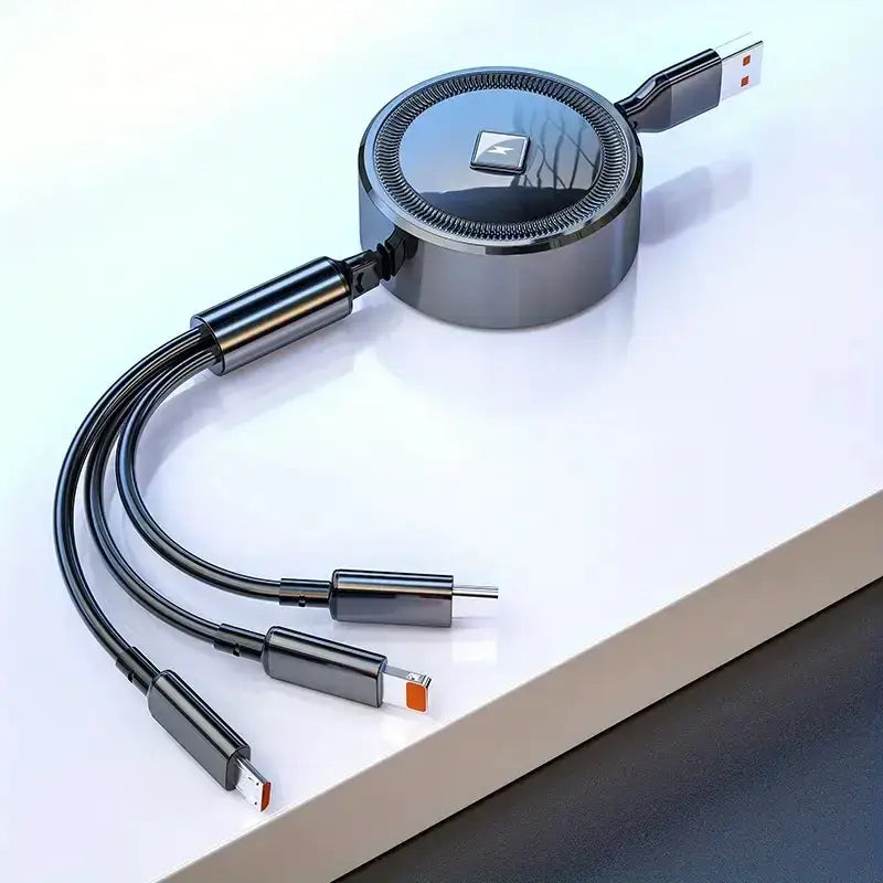 3-in-1 Retractable USB Data Charging Cable