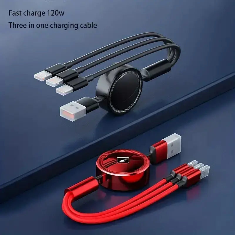 3-in-1 Retractable USB Data Charging Cable