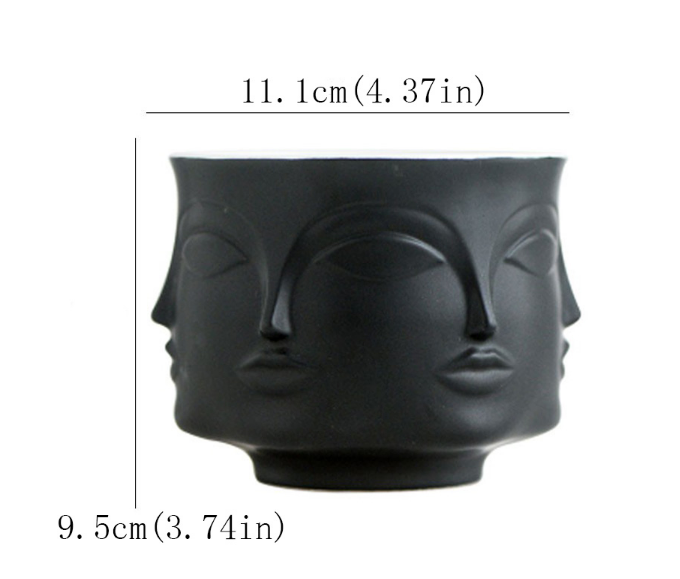 Nordic Ceramic Multi-Faced Face Flower Vase Decor