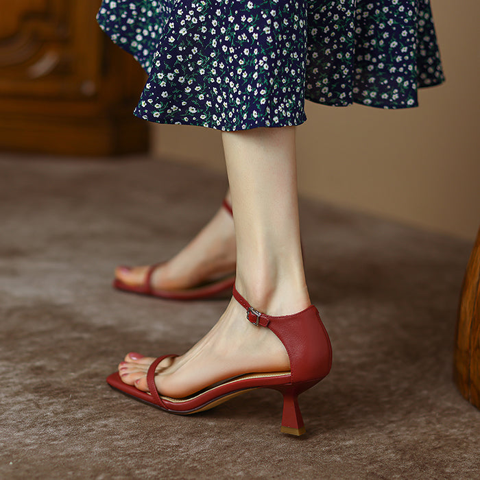 Summer Women’s Sexy Square Head High Heel Sandals