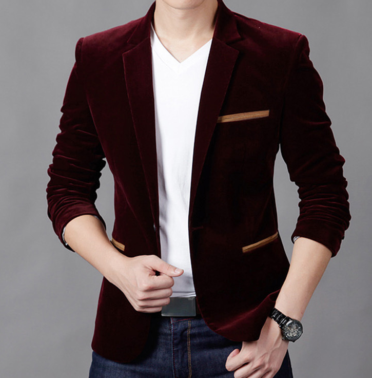 Men's Slim Fit Thick Corduroy Casual Blazer (Fall 2018)