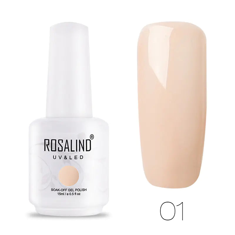 ROSALIND Barbie Nail Gel, Solid Color UV Gel 15ml