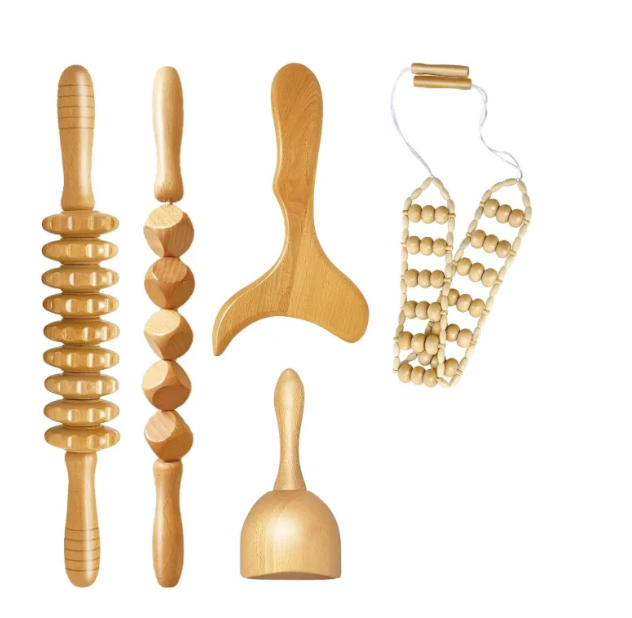 Wooden Anti-Cellulite Hand Massage Roller Set (Multiple Options)