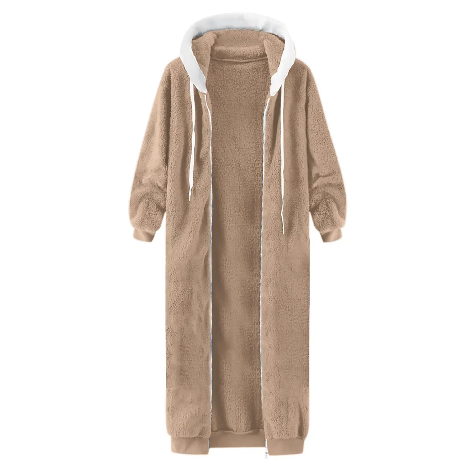 Women’s Double-sided Plush Fur Hooded Mid-length Coat