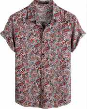 Men's Hawaiian Print Short Sleeve Shirt (Single Piece)