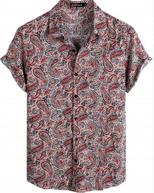 Men's Hawaiian Print Short Sleeve Shirt (Single Piece)