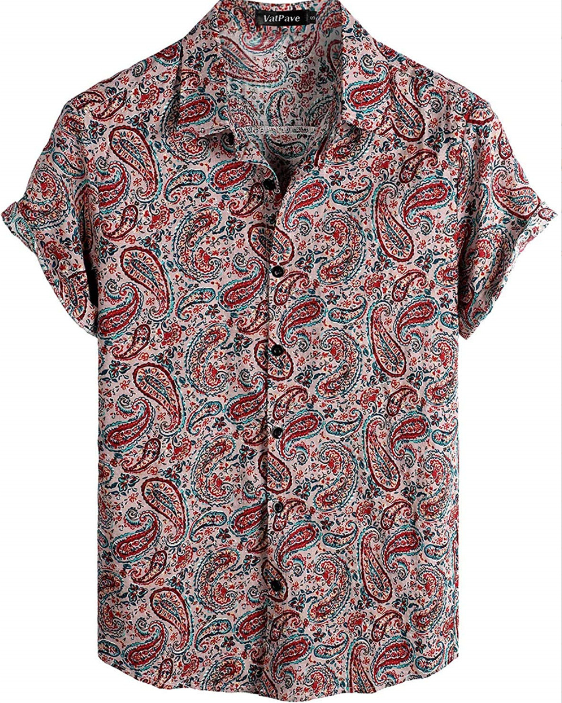 Men's Hawaiian Print Short Sleeve Shirt (Single Piece)