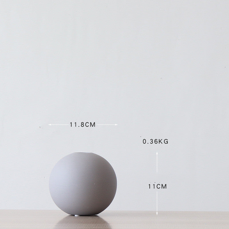 Nordic Style Round Ceramic Vase Decorative Piece