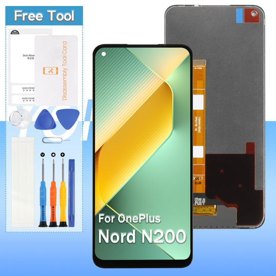 Screen Replacement for OnePlus Nord N200 5G DE2118 DE2117 LCD Display Touch Digitizer Assembly with Tools | 6.49 | Black | Tools Included