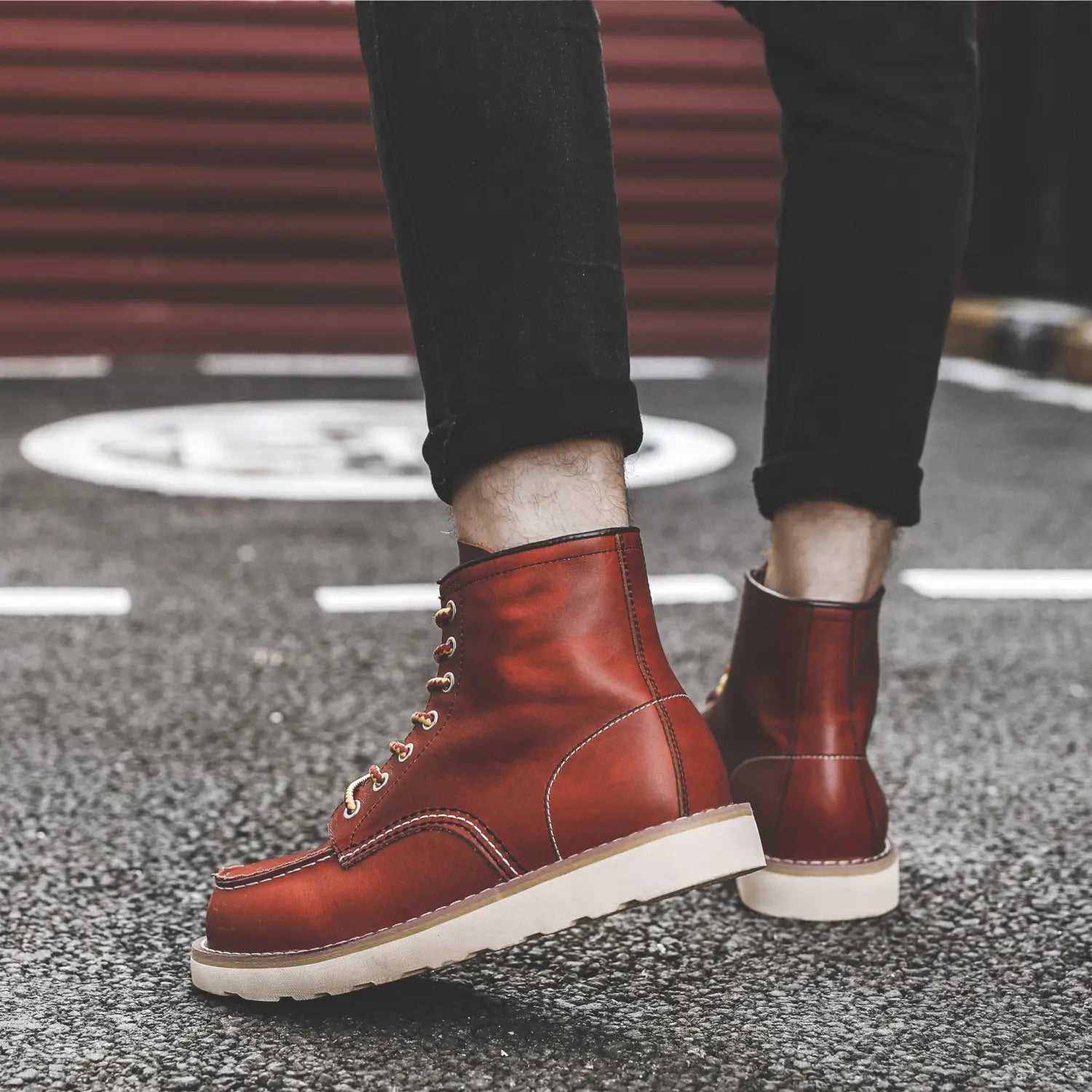 Men’s Retro Slip-On Flat Martin Workwear Boots
