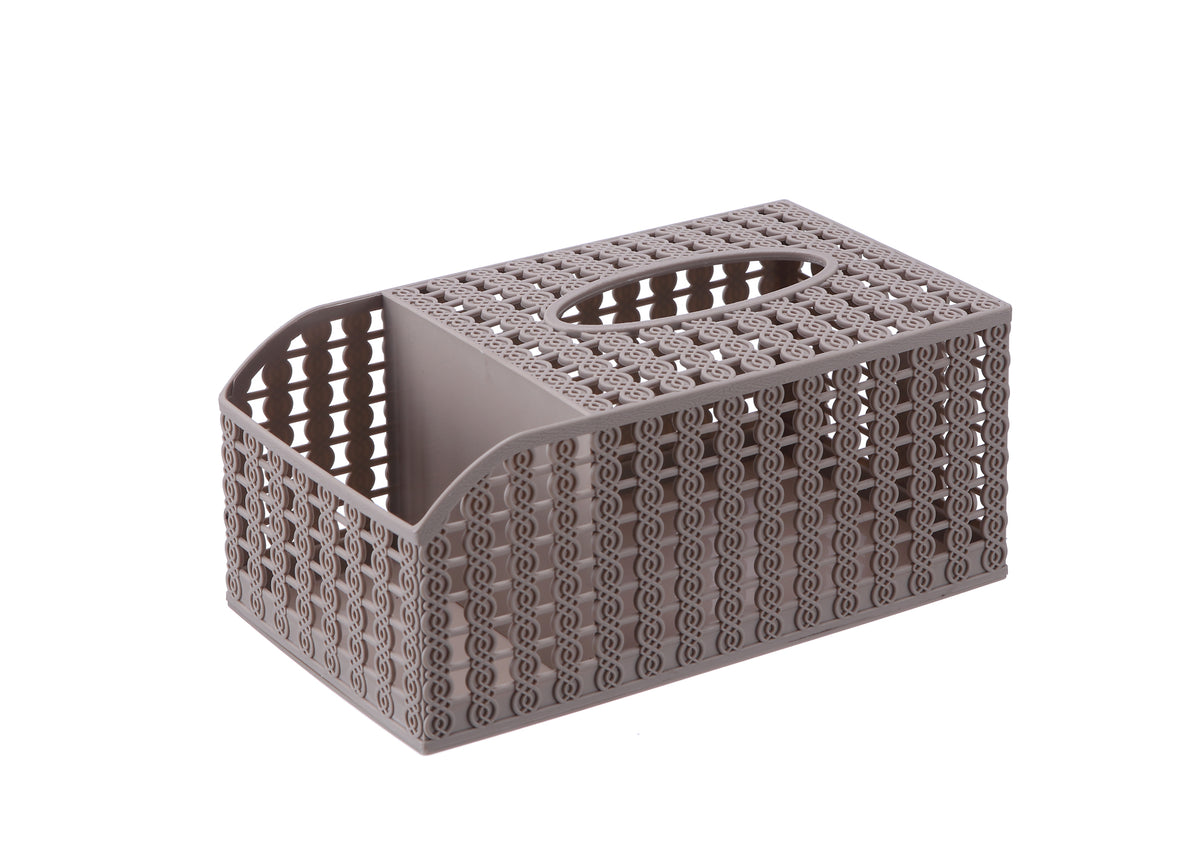 Minimalist Rattan-Style Tissue Box for Home Use