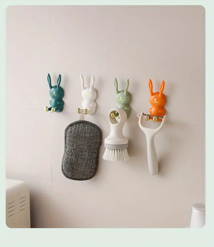 Cute Rabbit Bathroom Toothbrush Holder and Hook Storage