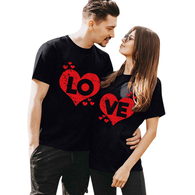 Valentines Day Matching T Shirts for Couples Short Sleeve Funny Graphic Couples Shirts Breathable His and Her Blouse Tops S Y01-Grey