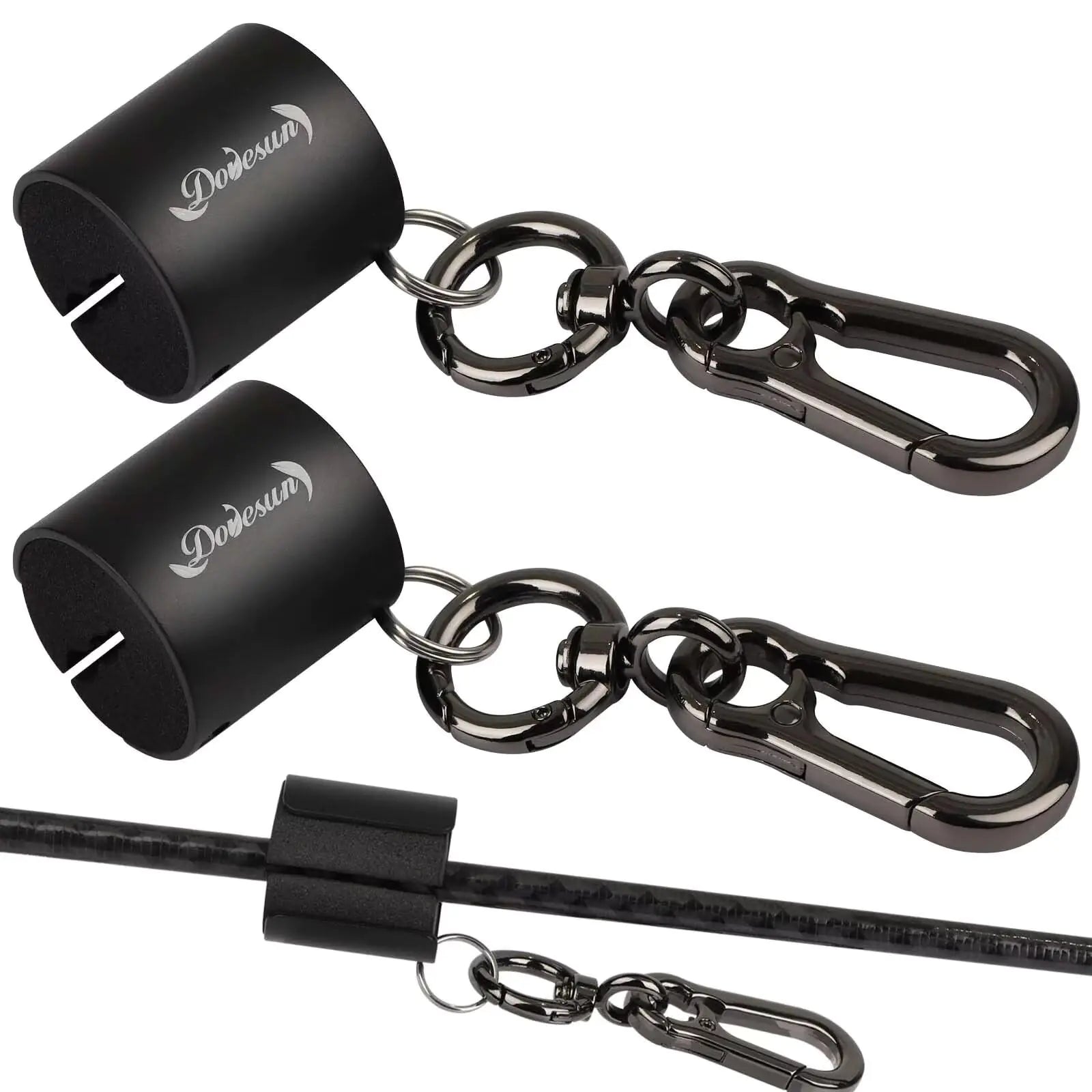 Dovesun Creek Rod Clips Wearable Fishing Rod Holder Fishing Rod Clip Fly Fishing Pole Holder Fishing Accessories Cylindrical Square 2PCS Black