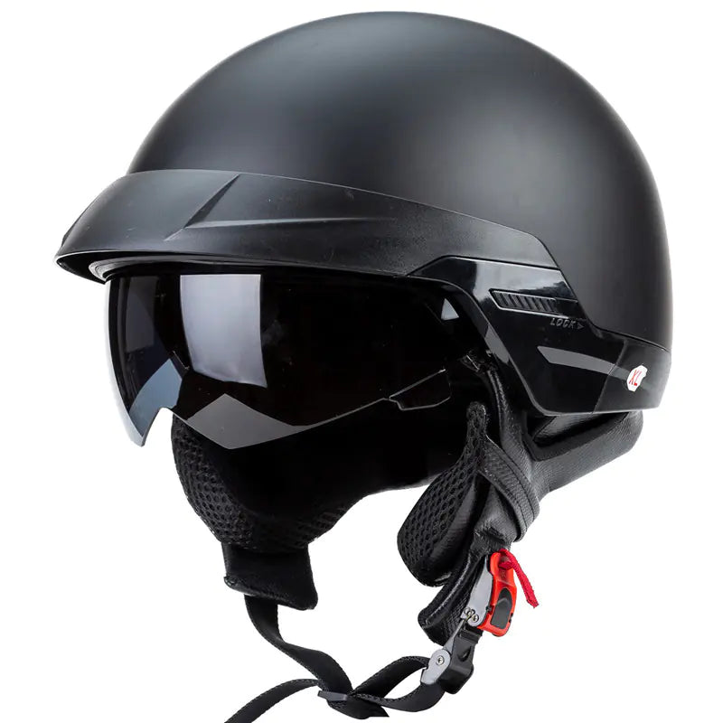 Retro Harley Motorcycle Helmet with Built-in Visor - Joomcy