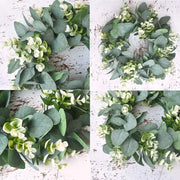 Artificial Eucalyptus Wreath for Front Door Decor 13in