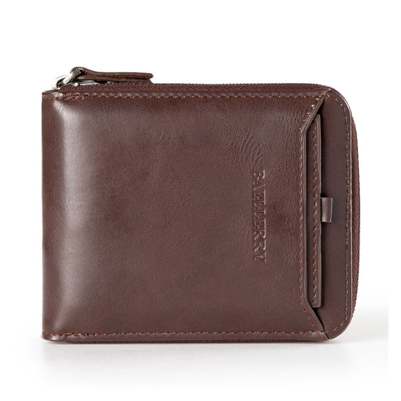 Retro Men's Zipper Wallet - PU Leather Coin Purse