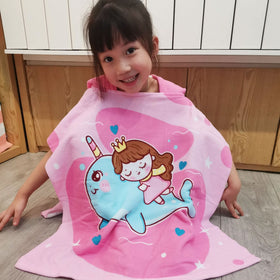 Children's Hooded Bathrobe with Soft, Absorbent Towel