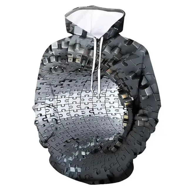 3D Digital Printing Cool Men's Graphic Hoodie Pullover