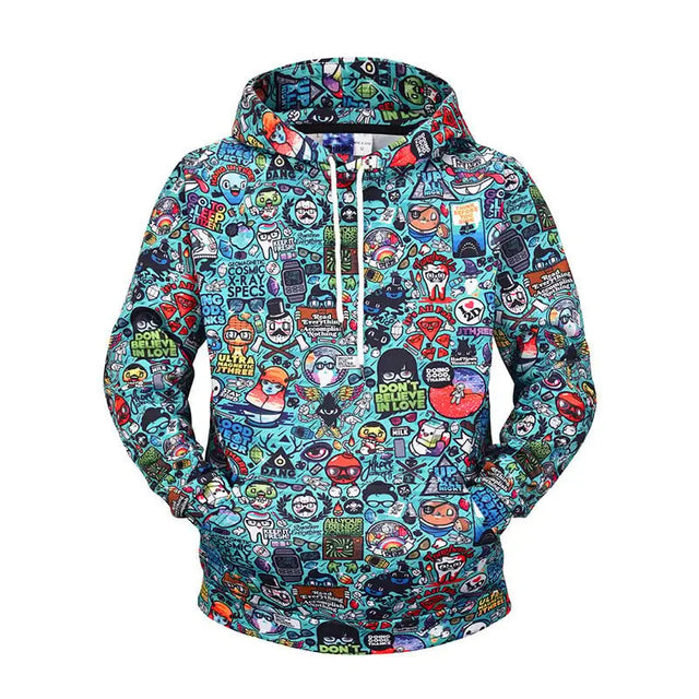 3D Digital Printing Hoodie - European and American Style