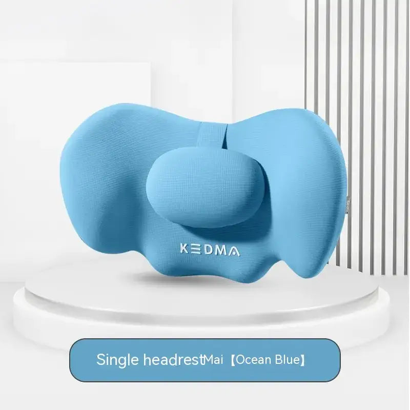Ocean blue kedma single headrest with a soft, contoured design and memory foam material.
