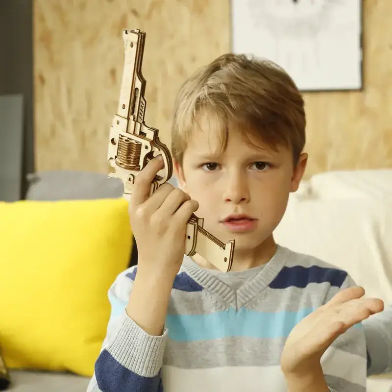 3D Wooden Military Gun Puzzle Assembly Model Toy