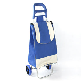 Folding Two-Wheel Shopping Cart with Seat for Seniors