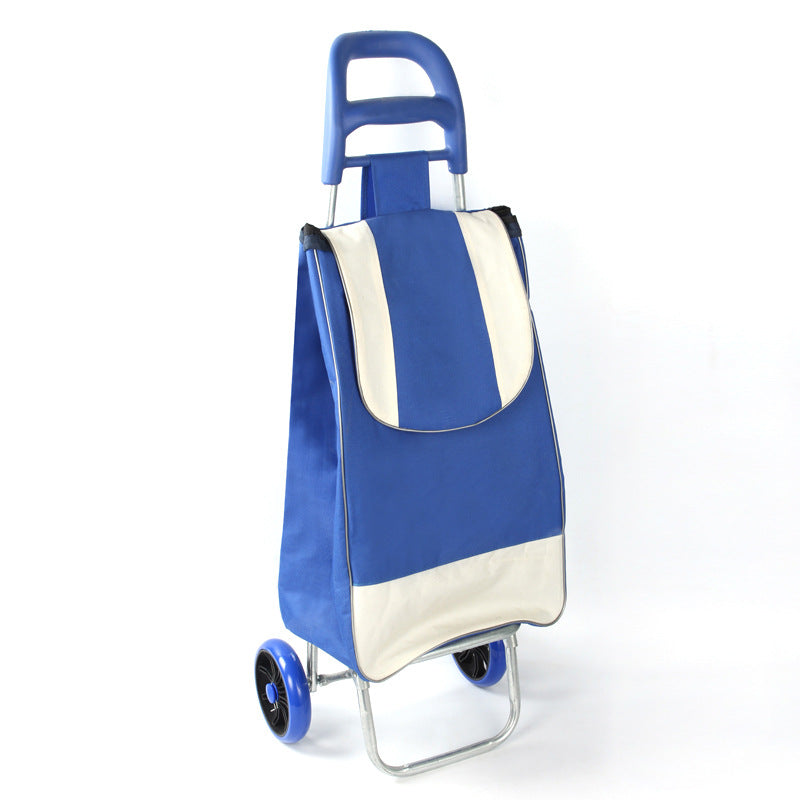 Folding Two-Wheel Shopping Cart with Seat for Seniors